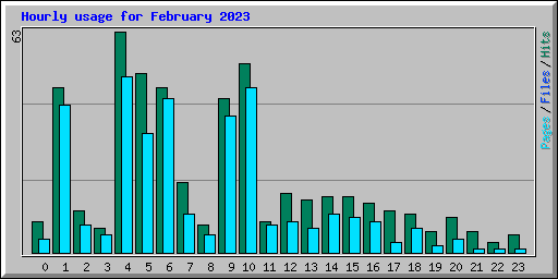Hourly usage for February 2023