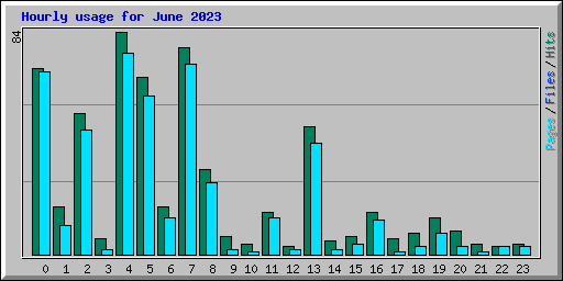 Hourly usage for June 2023