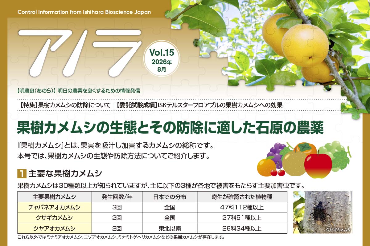 【特集】果樹カメムシの防除について　【委託試験成績】テルスターフロアブルの果樹カメムシへの効果